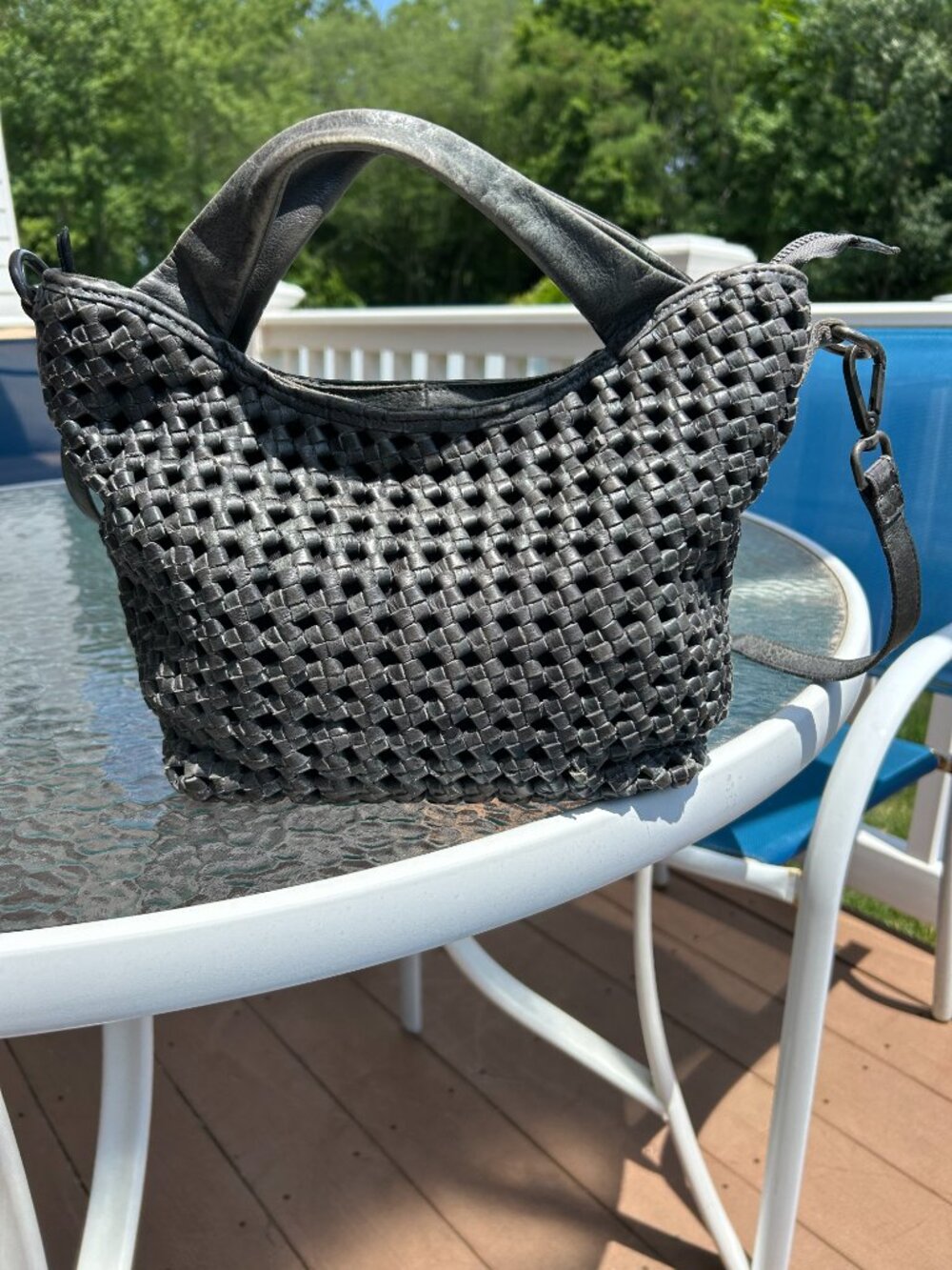 Latico Leather Woven Crossbody Bag